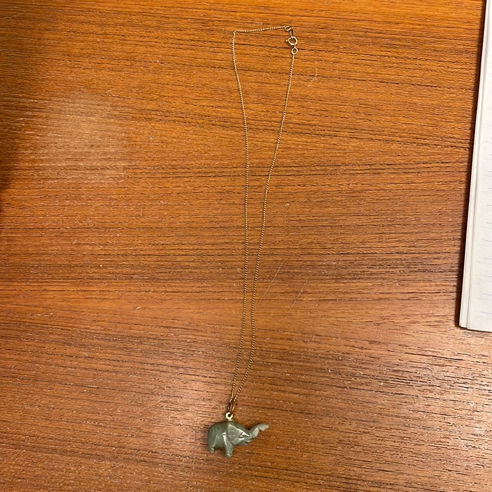 Jade elephant necklace
